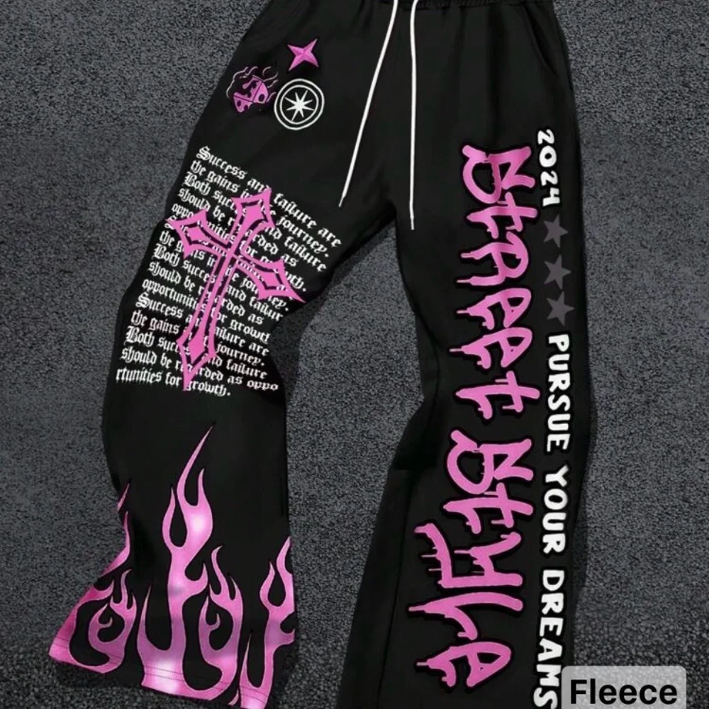 Urban Graphic Fleece Joggers - Black and Pink - Picture 2 of 6